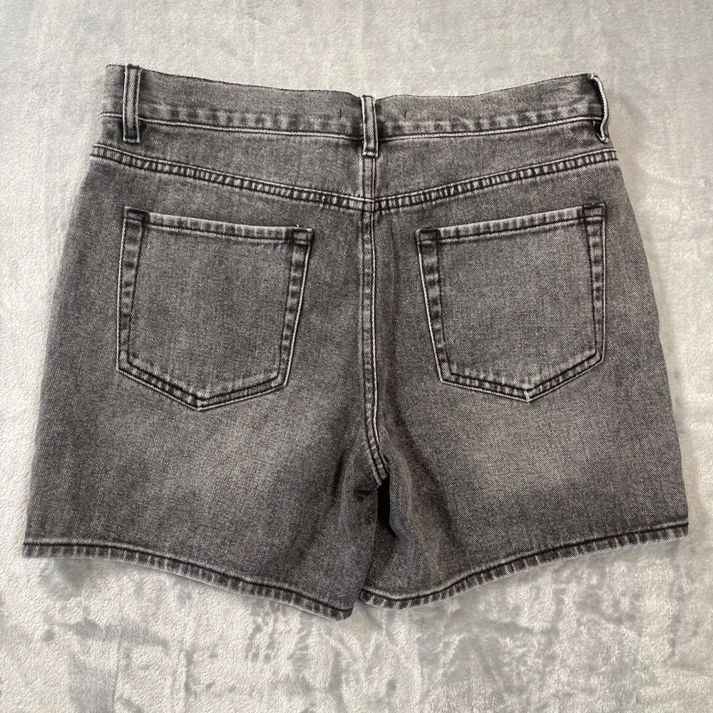 PacSun Shorts Womens 28 Baggy Boyfriend Denim Washed Black Gray Distressed